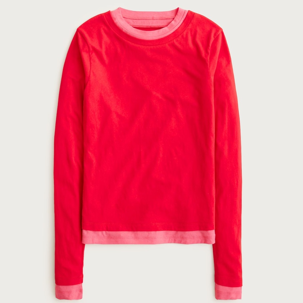J. Crew Feather jersey layered long-sleeve T-shirt Size XS